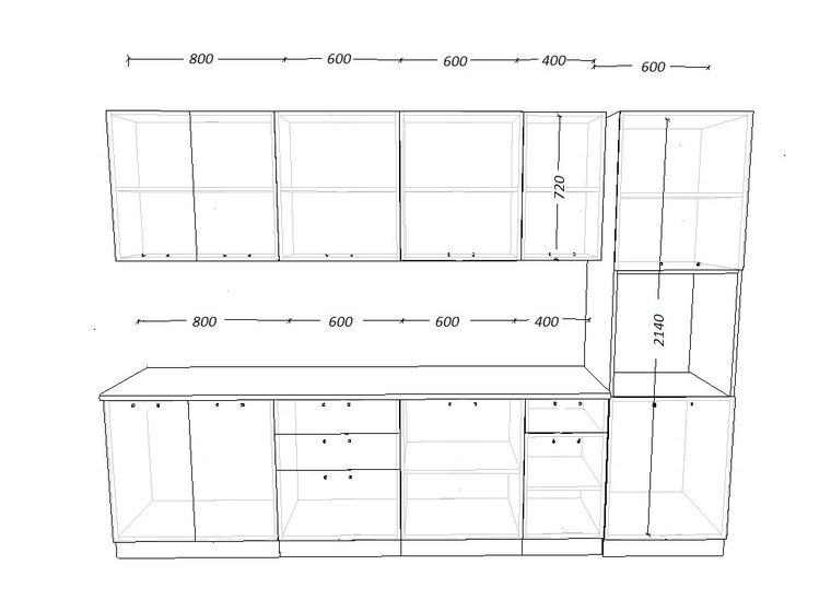 Кухонный гарнитур Белый глянец-3 (3000 мм)
