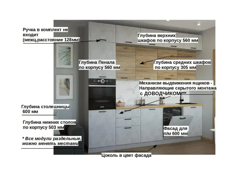 Кухонный гарнитур ЛОФТ-31 (3000 мм)