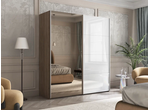 Эста 2-х дверный (стекло белое/зеркало)
