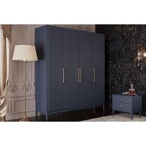 ДЖАЛИ Шкаф для одежды ШР-4 (лак темный лазурный)